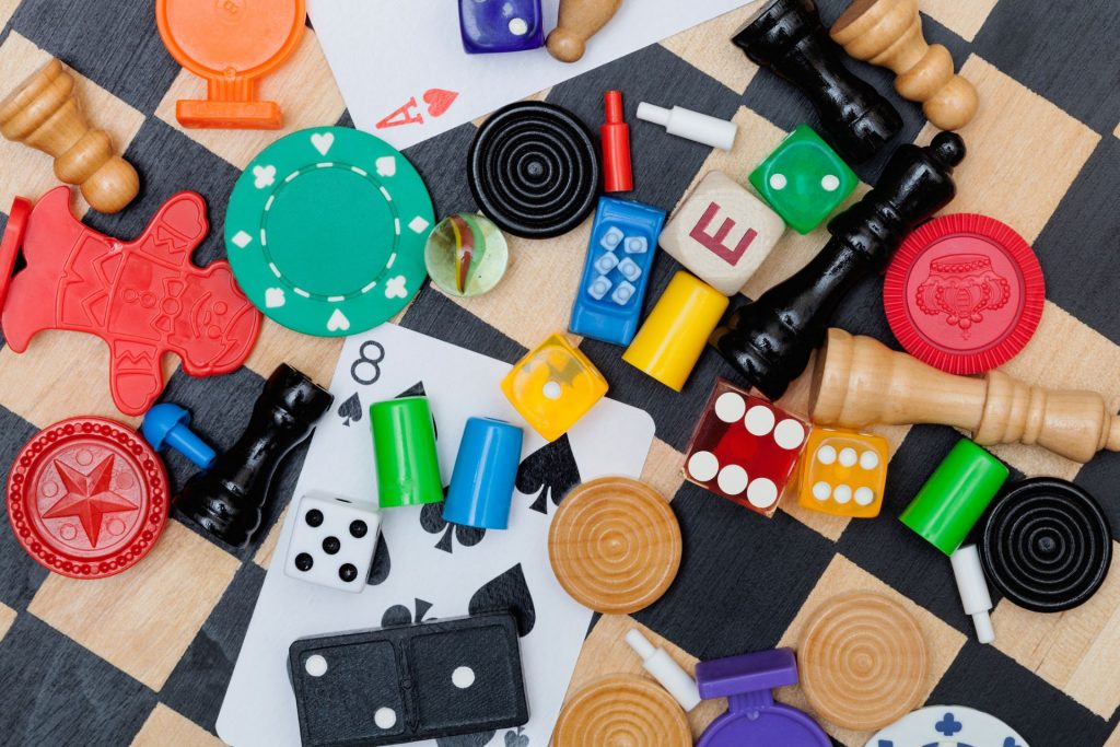 Game pieces, cookie cutters, etc. to show fun things to do on March break