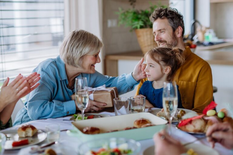 relationships with a grandma, father and child.